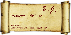 Paunert Júlia névjegykártya